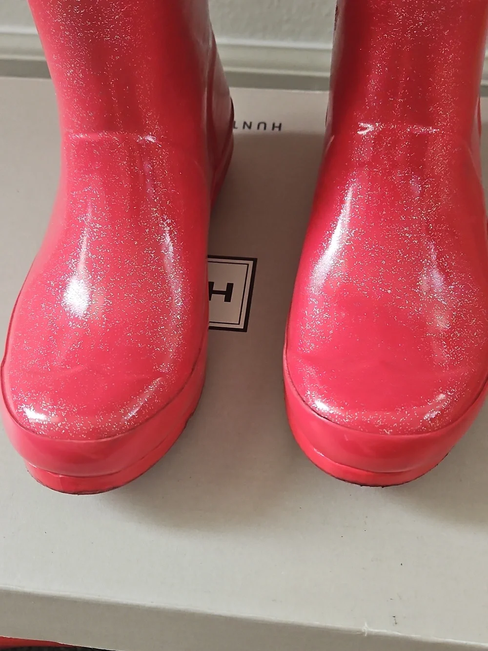 Hunter Girls Pink Glitter Rain Boots 4g Preppy British Girlhood Gorpcore Utility